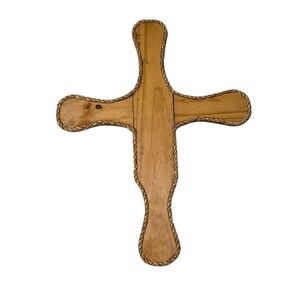 Cross Wooden 18"x 14" Jesus Christ Holy Church Religious Crucifix Wall Hanging